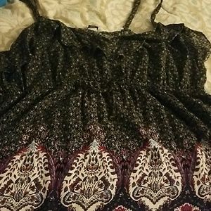 Ruffle tank with tie